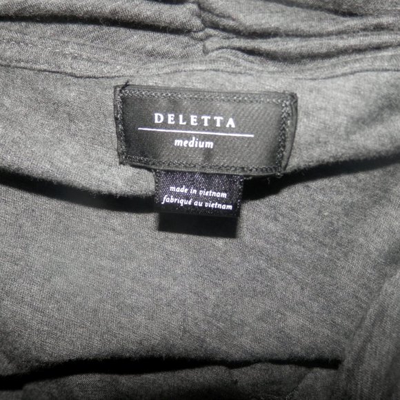 Deletta Gray Knit Top Medium Cascading Ruffle - Picture 5 of 5